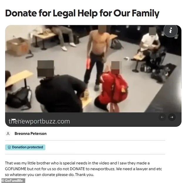 An online GoFundMe drive was launched to help with the alleged victim’s legal bills