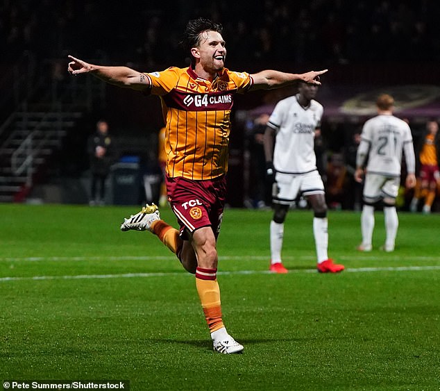 Elliot Watt celebrates after helping shoot down Dundee United following another eye-catching performance by Motherwell this week