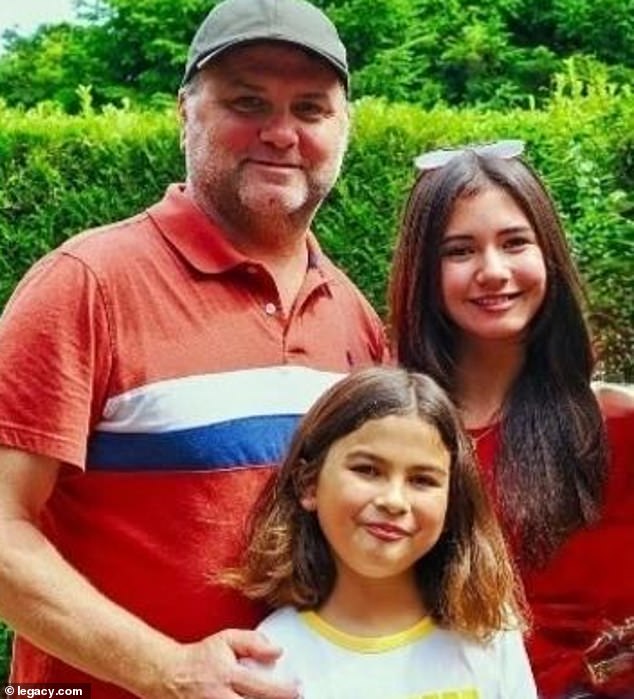 Thomas 'TR' Ocheltree (left) and his daughter Alexandra (right) and MacKenzie (front) were shot dead in their family's $2million San Francisco mansion on October 8 this year