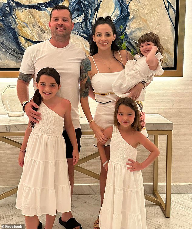 Chris Scholtes (left) killed himself at his family home in Phoenix Wednesday, the Daily Mail has been told. Scholtes's wife Dr Erika Scholtes is seen holding daughter Parker, 2, who her husband murdered in a hot car in July 2024.