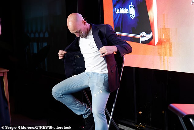 Luis Rubiales was pelted with eggs by his own uncle Luis Ruben at the launch of his new book