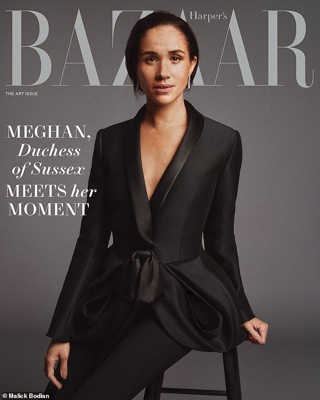 Meghan went bare-faced for her recent Harper's Bazaar cover shoot, with the Duchess wearing what appears to be little or no makeup in the striking, black-and-white image that covers the December/January ¿art¿ issue