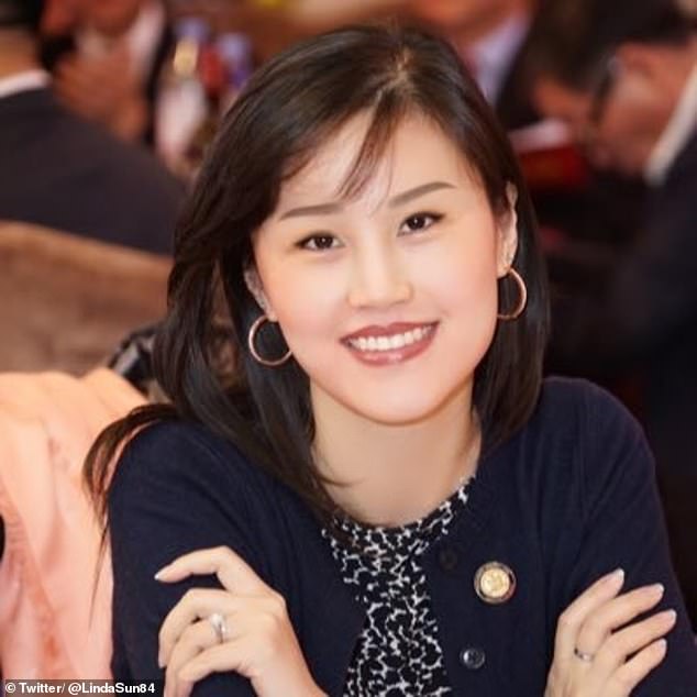 Linda Sun, 41, (pictured) is accused of acting as an unregistered operative for the Chinese Communist Party while in working in roles alongside New York Governor Kathy Hochul and former Mayor Andrew Cuomo