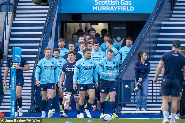 Scotland take to the Murrayfield pitch for the Captain's Run ahead of the All Blacks Test