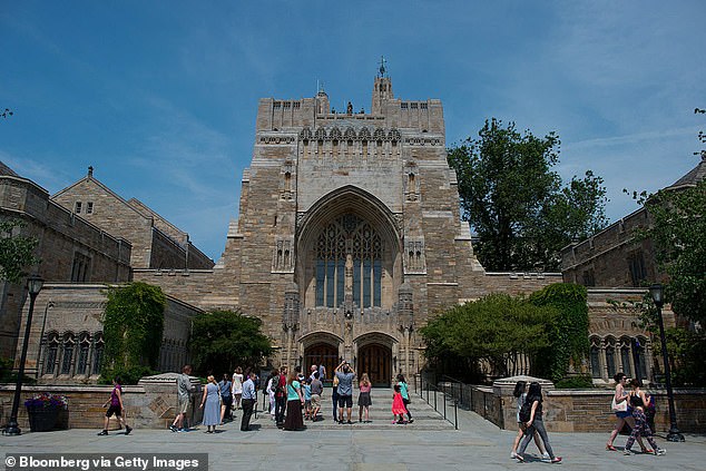 The Sterling Memorial Library on the Yale University campus in New Haven, Connecticut