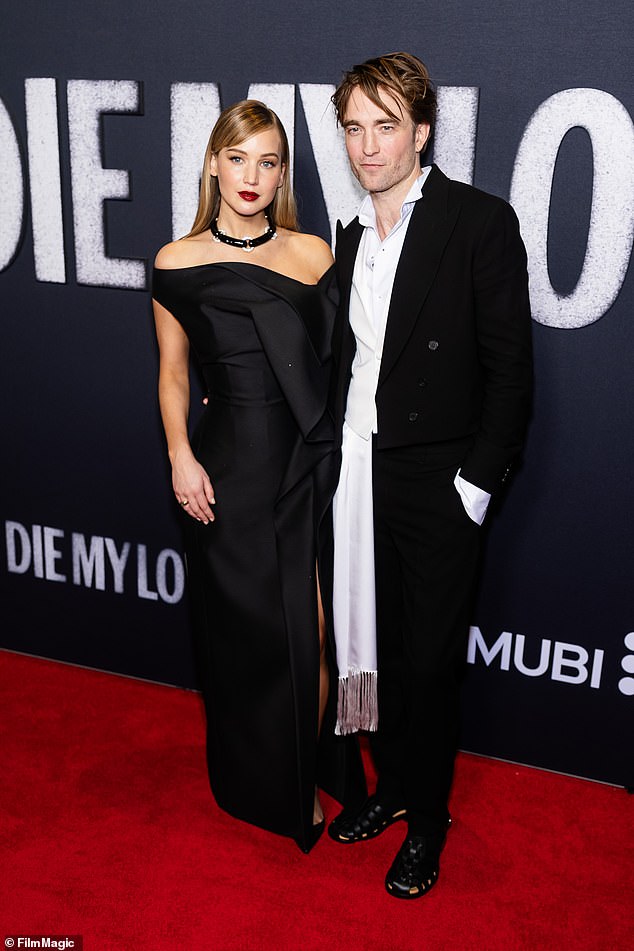 Jennifer Lawrence, 35, joined Robert Pattinson, 39, at the New York City premiere of their new film Die My Love on Saturday