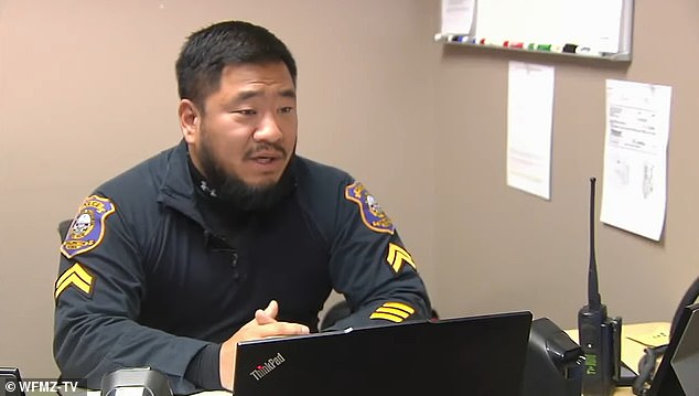 Corporal Michael Schoone told WFMZ that the shooting happened when a dog 'jumped up onto the bed'