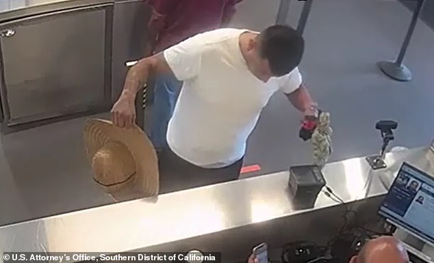 Jesse Agus Martinez, 35, was stopped by Customs and Border Protection agents at the Mexico-US border on October 23 when guards noticed a suspicious bulge in the groin area of his trousers