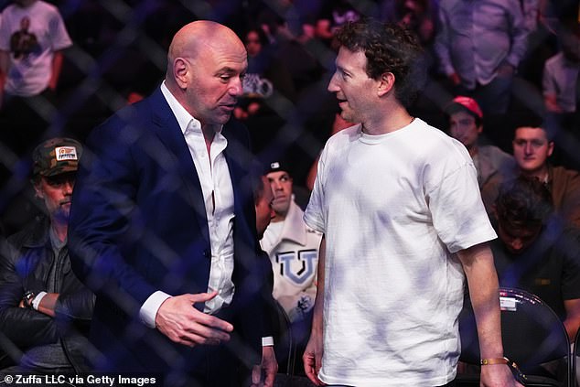 Dana White (left) says Mark Zuckerberg could 'beat the s***' out of most people