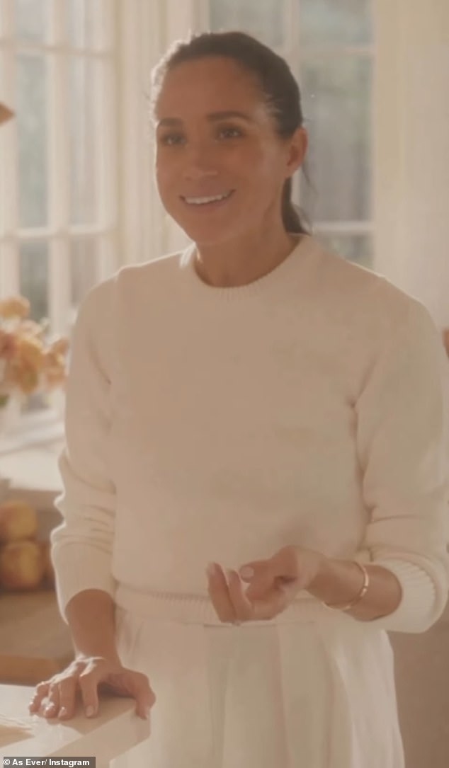 Yesterday, the Duchess of Sussex, 44, pictured, shared a recipe for the festive beverage, made with a mulling spice kit from her lifestyle brand, As Ever, as part of its festive collection, unveiled last week