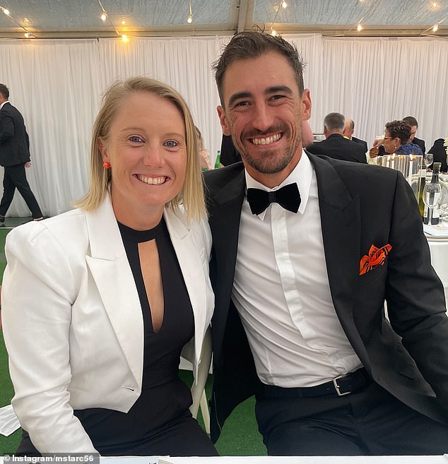 Mitchell Starc (pictured with wife and fellow cricket star Alyssa Healy) has voiced his concern over what could be a damaging blow to Australia's Ashes chances