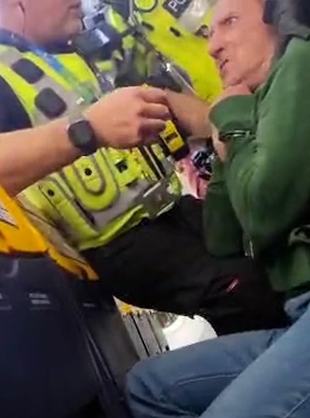 Passengers pleaded with him to quieten down because children were on the flight, sparking further arguments