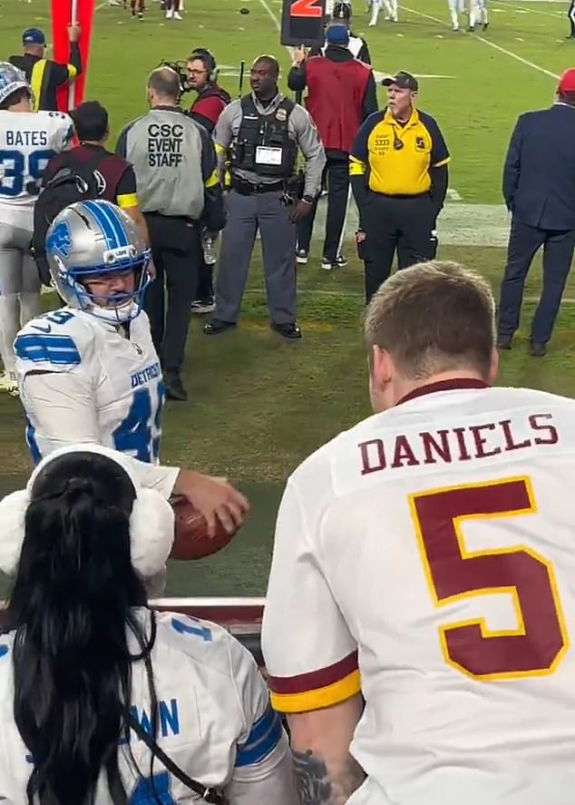 Detroit Lions long snapper Hogan Hatten says he wasn't badmouthing a Commanders fan