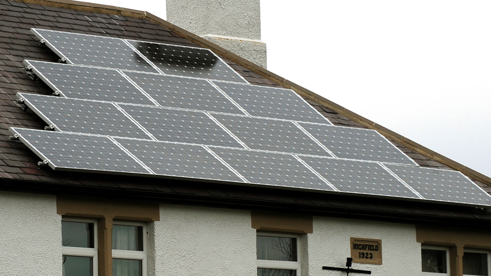 Solar panels on roof of home
