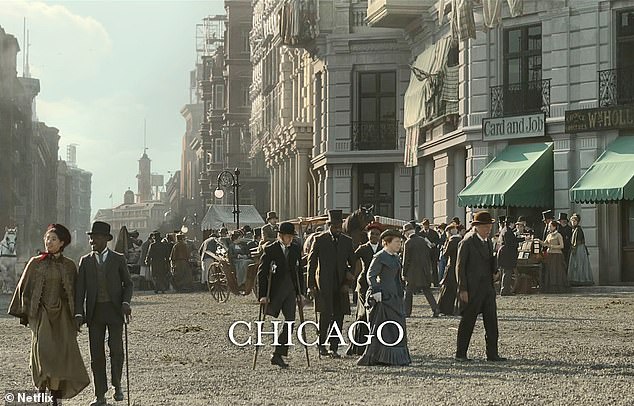 Netflix's new hit historical drama Death by Lightning came out on the streaming service Thursday. The period drama surrounding the assassination of James Garfield begins with this shot in Gilded Age-era Chicago