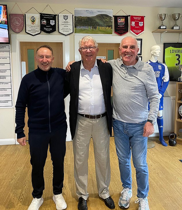 Sir Alex Ferguson meets Benburb officials during a recent trip to the club in Govan