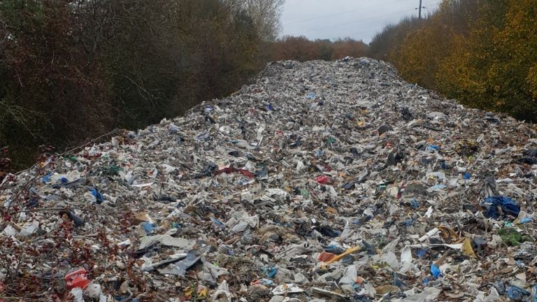 The mountain of waste. Pic: Friends of the Thames/PA