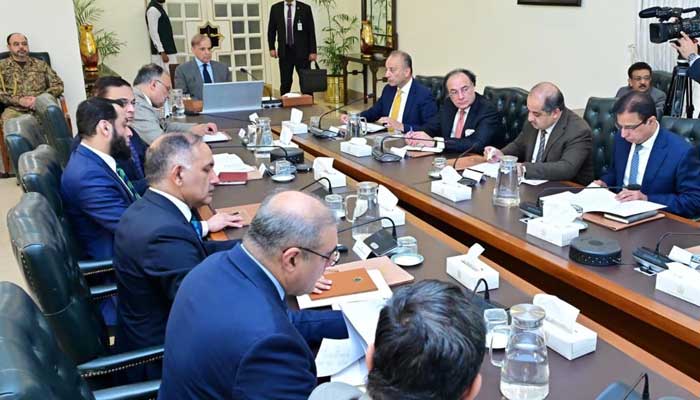 PM Shehbaz Sharif chairs a meeting regarding climate change induced losses and mitigation plan for the next years monsoon, Islamabad, November 19, 2025. — PID