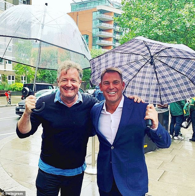 Veteran broadcaster Morgan is an avid cricket fan who became friends with the late, great Aussie legend Shane Warne (pictured together)