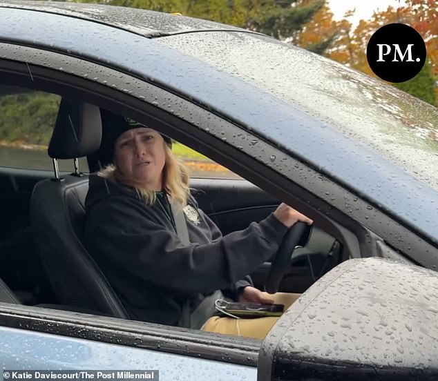 An anti-ICE activist who chased down federal agents in her electric Mustang was left wailing and hyperventilating when officers threatened her with arrest