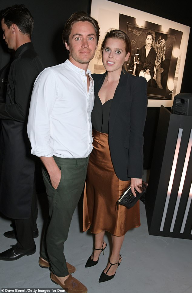 This time last year, Andrew Mountbatten Windsor (not pictured) was planning to give Royal Lodge a makeover - and sought his son-in-law Edoardo Mapelli Mozzi's design advice. Edo, as he prefers to be known, is seen here with Beatrice at a London event in July 2019