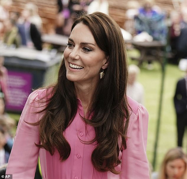 In the pink: The Princess of Wales pictured wearing the ME+EM brand