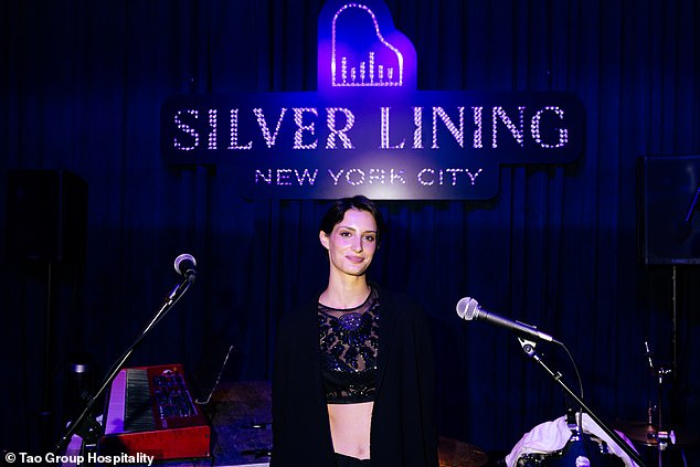 The three-time Grammy winner held a proud smile on his face as he cheered on Audrey as she performed for the crowd inside the venue in the Big Apple