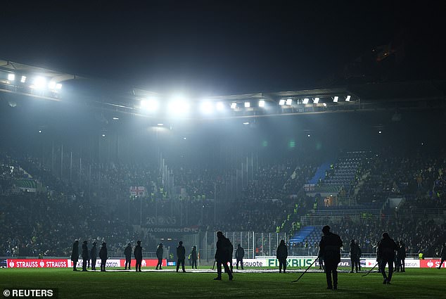 Crystal Palace played Strasbourg at a ground made out of recycled airplanes