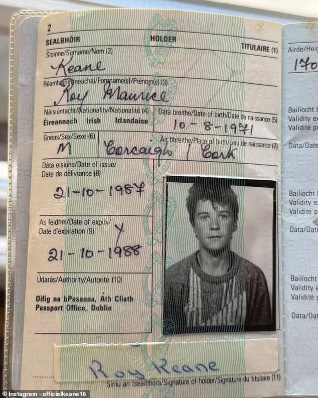 Roy Keane has shared a throwback snap from when he was seemingly around 16 years old