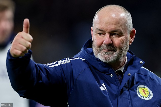 Steve Clarke gives the thumbs up after leading Scots to their first World Cup since 1998