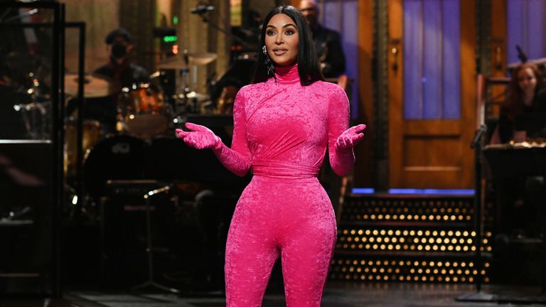 Kim Kardashian hosted the show in 2021. Pic: Sky UK/NBC