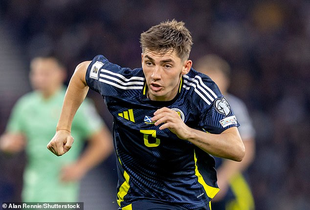 Billy Gilmour will play no part in Scotland's penultimate Group C World Cup qualifying match