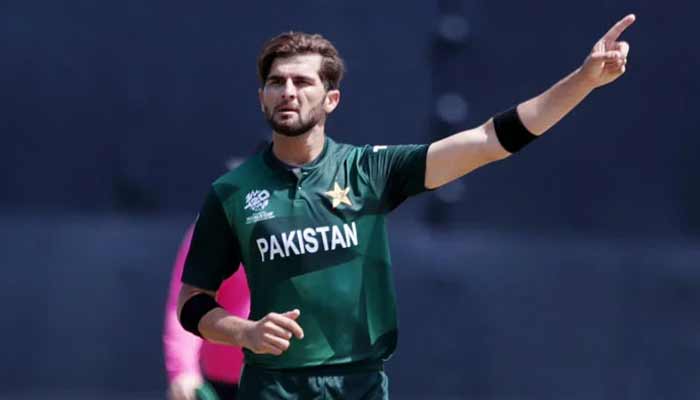 Pakistans Shaheen Shah Afridi celebrates taking a wicket during their ICC Mens T20 World Cup match — ICC