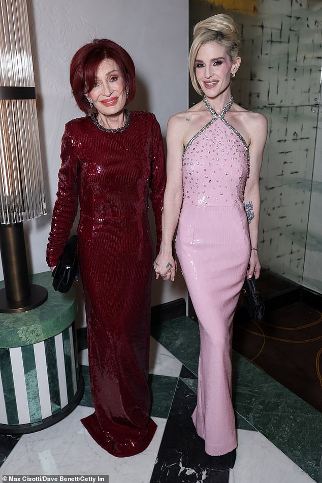 Sharon Osbourne and Kelly Osbourne attend a special cocktail hosted by Rebecca Vallance at restaurant Aki London