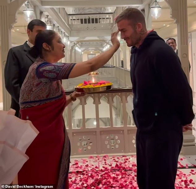 Sir David Beckham was afforded a welcome befitting local royalty as his charitable trip to India continued on Friday