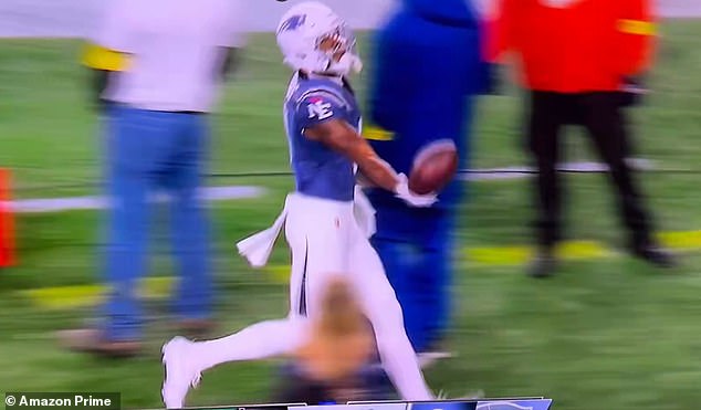 Stefon Diggs has been called out for handing a ball to a New England Patriots cheerleader