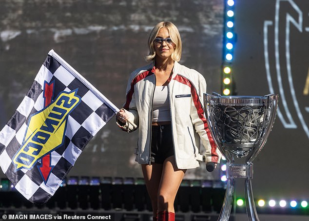 Sydney Sweeney walks out at the NASCAR Championship race in Phoenix on Sunday