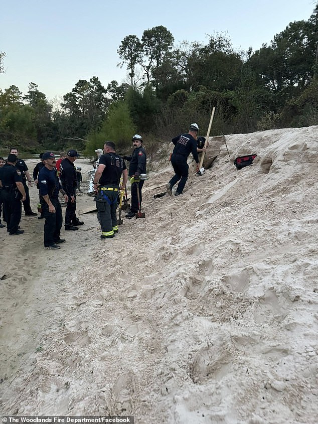 A 12-year-old girl was trapped in the Spring Creek nature trail in The Woodlands when a hole she was digging collapsed