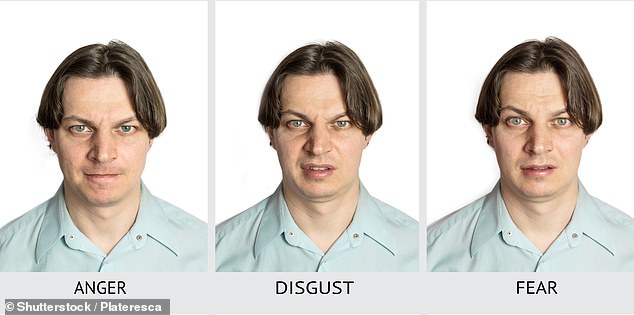 Tiny facial movements can give a way a person's true thoughts, indicating whether they're angry, disgusted or fearful of you (file image)