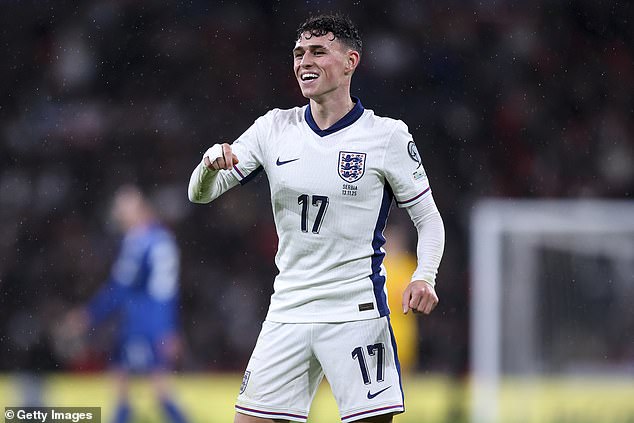 Phil Foden played as a false nine after coming on as a substitute against Serbia on Thursday