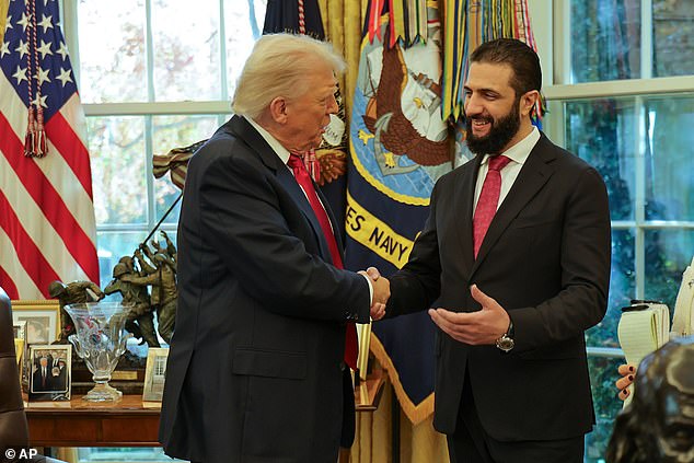 Donald Trump has been shown on camera making a joke about Syrian President Ahmed al-Sharaa's marital status in an eyebrow-raising video. Their meeting on Monday was a historic moment. Al-Sharaa became the first Syrian leader to visit the White House since 1946
