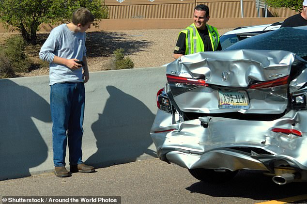 Honda warned the wheel issue could increase the risk of a crash - but expects very few vehicles will even have to get their wheels replaced (image of accident is not because of the recall)