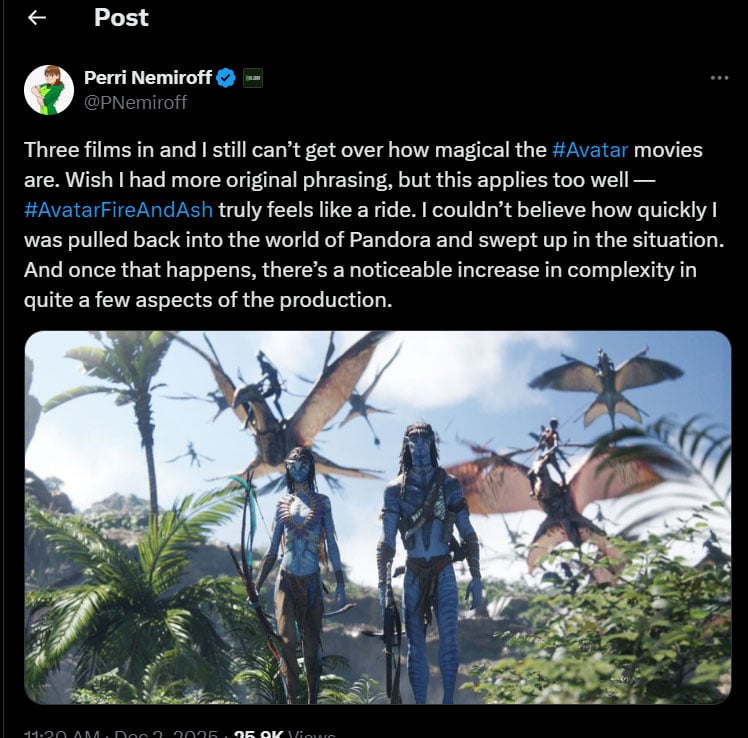 Critics share verdict on Avatar: Fire and Ash