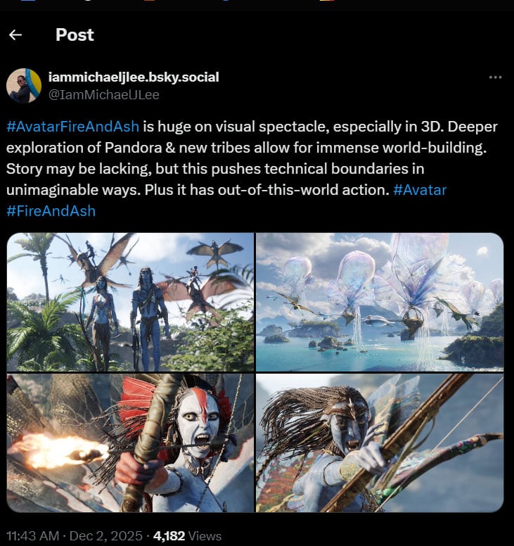 Critics share verdict on Avatar: Fire and Ash