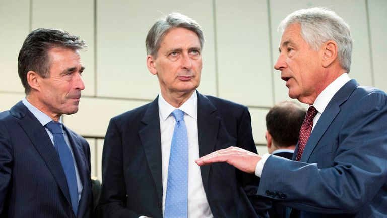 Hammond at a 2014 NATO meeting. Pic: Reuters