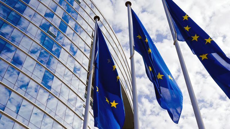 EU Flags at the European Commission Building. Pic: iStock