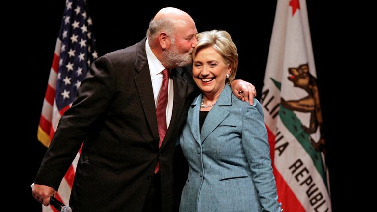 Rob Reiner with Hillary Clinton. Pic: Reuters