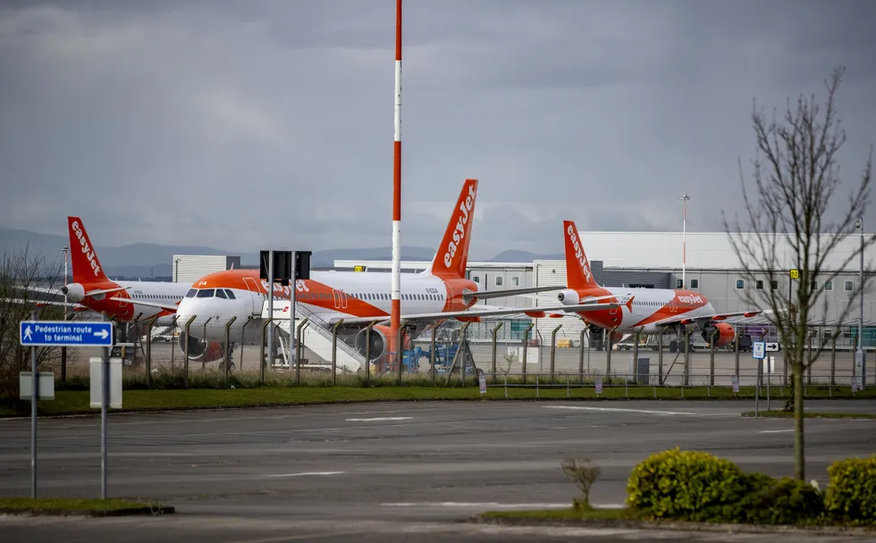 Easyjet planes at John Lennon Airport