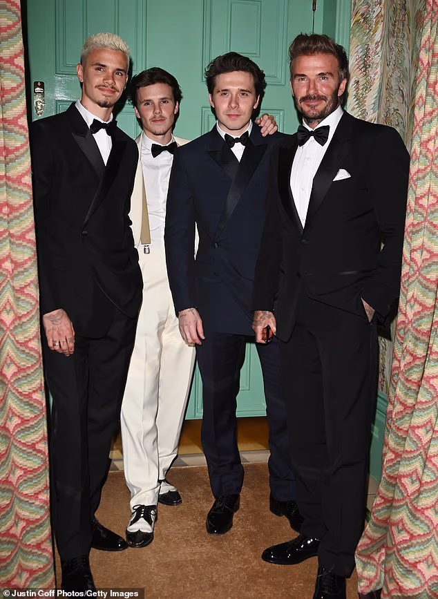 Brooklyn is expected to spend Christmas with actress wife Nicola Peltz, while Sir David, his wife Victoria and their three remaining children celebrate together in the United Kingdom; pictured April 2024