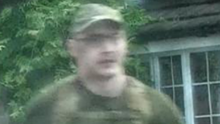 Lewin is seen on CCTV wearing camouflage. Pic: West Midlands Police
